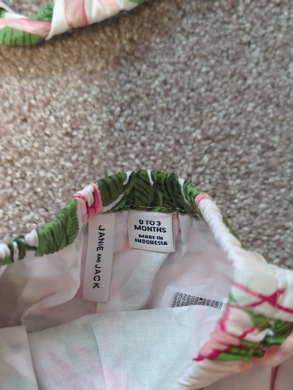 Janie And Jack 0-3 Months Girl Tropical Flamingo Baby Set - Pink & Green